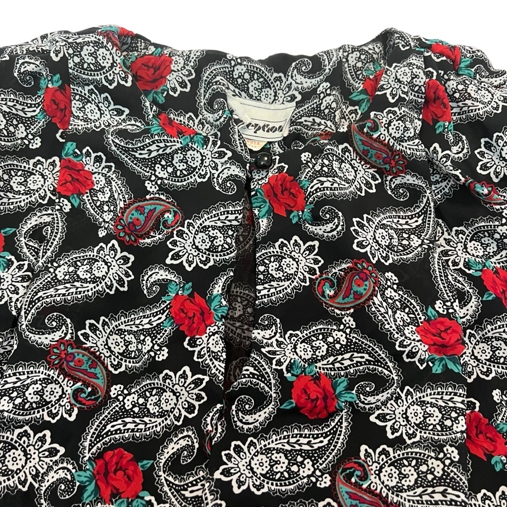Vintage Perceptions Union Made Dress – Paisley Rose Print, 70s/80s Boho Midi‎ - Picture 4 of 10